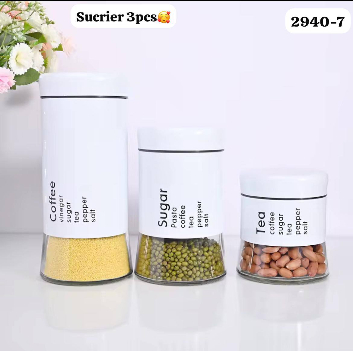 Sucrier 3 pcs